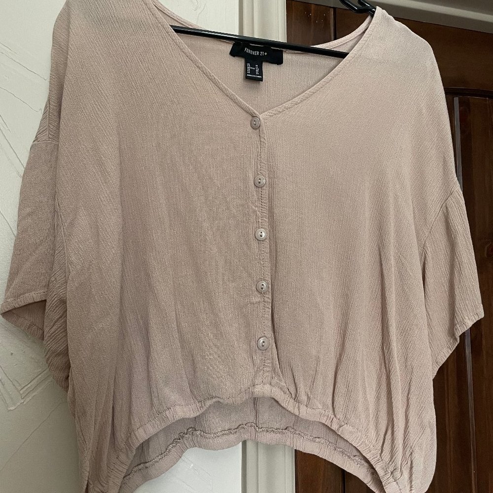 Forever 21+ | Dusty Cream Crop Top | Size 1X